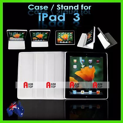 High Quality Leather Case / Stand For The New IPad 3 - Cream / Beige Colour • $12.90