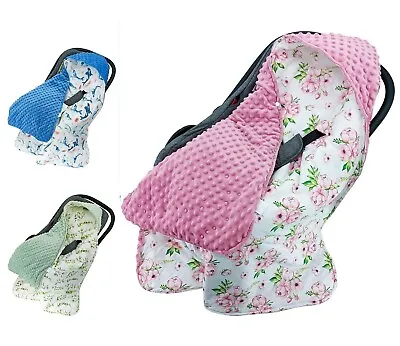 Baby Blanket Car Seat Reversible Wrap Swaddle Plush Soft Double Sided COTTON UK • £15.99
