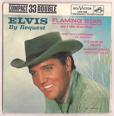 ELVIS -BY REQUEST- 1961 RCA COMPACT 33 DOUBLE LPC-128 In Hard Picture Sleeve VG+ • $49.99