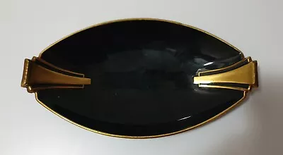 Vintage Carlton Ware Art Deco Style Trinket Dish - Black W Gold Trim • $35