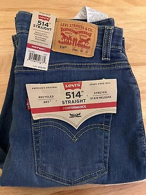 Levi's 514 Slim Straight Jeans Men 30W 32L Blue • $8.40