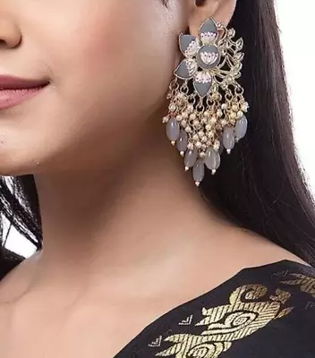 Indian Bollywood Style Bridal Earrings Ethnic Kundan Women Pearl Jhumka Jewelry • $28.06