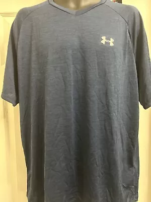 NWT Under Armour The Tech Tee Loose Short Sleeve Shirt XL  Blue  V-Neck • $9.99