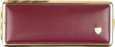 $55.52 • Buy Vom Hofe ×8 100's Cigarette Case / Burgundy Leather Gold Plated / Elastic Band