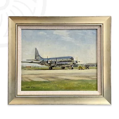 Original Oil Painting Of Boeing Stratofreighter VC-97D VIP Transport At Heathrow • $242.45