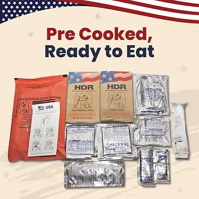 Choose From 2-4-6-8 Meals HUMANITARIAN DAILY RATION MRE  Insp/Test Date 12/ 2023 • $20