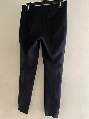 SIGRID OLSEN Black Womens Dress Pants Side Zipper Size 6 Flat Front Satin • $14.30