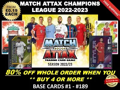 £0.99 • Buy Match Attax 2022/23 22/23 Champions League - Base Cards #1 - #189