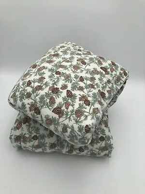 Martha Stewart Collection Flannel Sheet Set Pine Cones Queen Fitted And Flat • $40