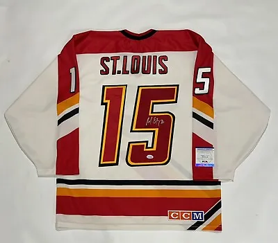 Martin St. Louis Signed Vintage Ccm Calgary Flames #15 Rookie Jersey Psa Coa • $479.99