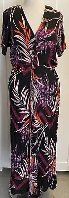 CITY CHIC Tropical Floral Crinkle Maxi Dress Size XS 14/16 • $20