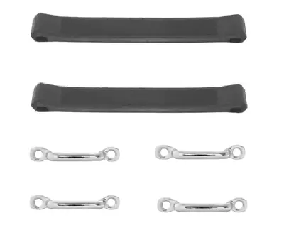 Pair 7  Rubber Door Check Straps W/ Chrome Brackets For 1928-31 Ford Model A • $35.99