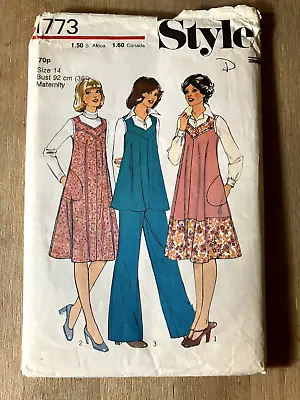 Uncut Sewing Pattern 1976 Maternity Trousers & Pinafore Dress 3 Lengths 36  • £2.50