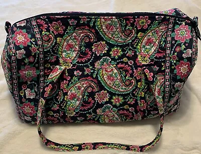 Vera Bradley Large Duffel In Colorful Paisley & Floral Pattern 11x11x21 • $24.99