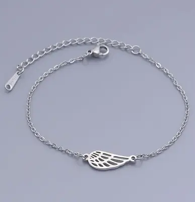 £3.89 • Buy Angel Wing Bracelet Anklet Silver Ladies Jewellery Gift Feather Charm Ankle UK