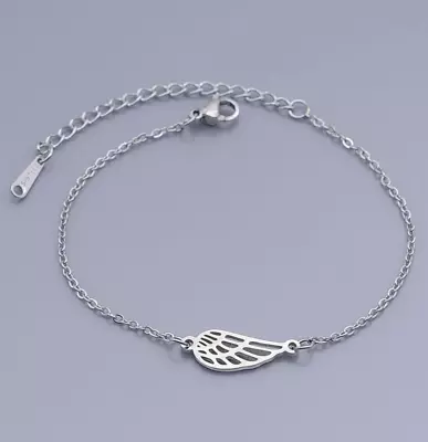 £3.89 • Buy Angel Wing Bracelet Anklet Silver Ladies Jewellery Gift Feather Charm Ankle UK