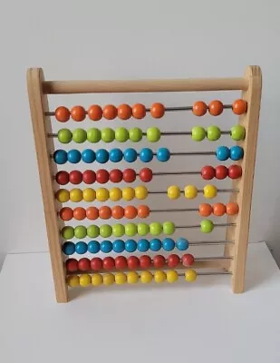 Colorful Wooden Abacus Beads Preschool Counting Math • £4