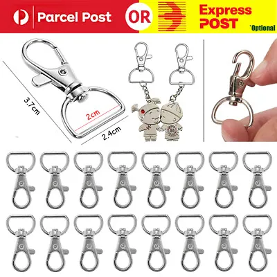 20-100 Lobster Swivel Clasp D Ring Key Ring Keychain Lanyard Finding Silver Tone • $32.53