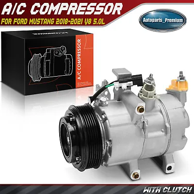 New A/C AC Compressor With Clutch For Ford Mustang 2018 2019 2020 2021 V8 5.0L • $169.99