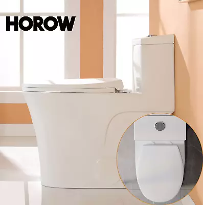 HOROW One Piece Toilet Elongated Dual Flush ADA Height Toilet Comfortable Seat • $219.99