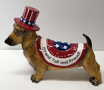 Dog Dachshund American Patriot Stand Tall And Proud Blue Sky Clayworks New • $45