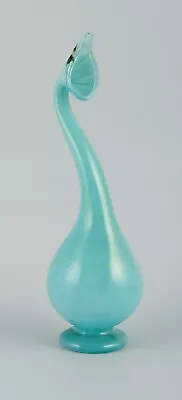 Murano Venice Mouth-blown Art Glass Vase In Turquoise Organic Form. 1960/70s. • $470