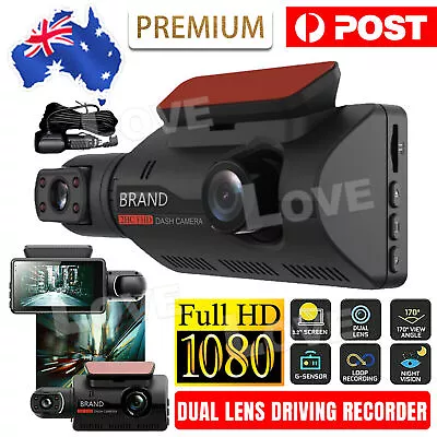 Dual Lens Car DVR Dash Cam Video Recorder 1080P G-Sensor Front Inside Camera YA • $30.22