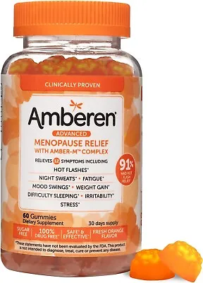 Amberen Menopause Supplements For Women - Orange Flavor (60 Gummies) • $27