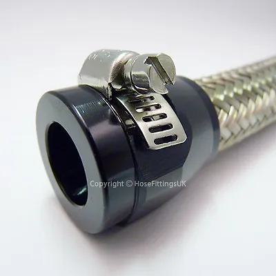 £4.79 • Buy AN -6 (AN6) 15mm BLACK HOSE END FINISHER Fuel Oil Water Pipe JUBILEE CLIP Clamp