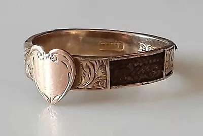 Exquisite Antique 9 Ct  Rose Gold Chester 1903 Mourning Ring • $342.51