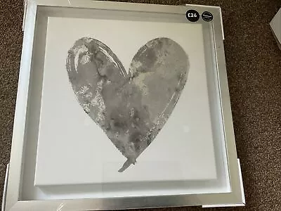 BNWT Got Next Silver Heart Framed Canvas 16”x16” • £19.99