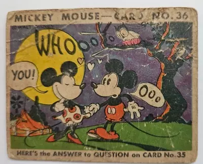 1935 R89 Type II MICKEY MOUSE BUBBLE GUM CARD #36  WALT DISNEY Minnie Mouse • $39.99