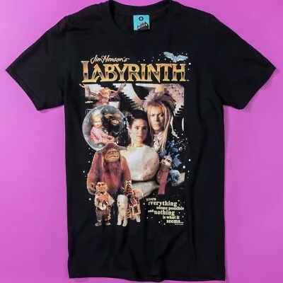 Official Retro Labyrinth Black T-Shirt : SMLXLXXL3XL4XL • £19.99