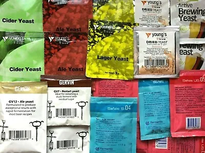 Home Brew Beer Yeast For Beer Cider Ales Wine Spirits Large Range - Several Type • £3.25