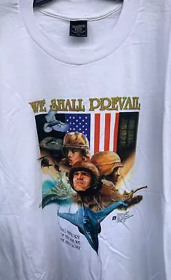 $20 • Buy VTG 1998 We Shall Prevail War Tee Mens 2XL Single Stitch USA FIGHTER JET T-Shirt