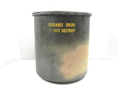 Vintage 1950's-60's Military Reusable Drum Container Army Green Od #1 #ms-24347  • $19.98