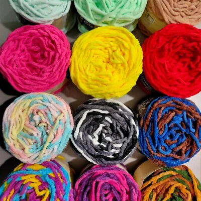 $4 • Buy Blanket Chenille Yarn Blanket Polyester 100g 80 Mtrs 37 COLOURS