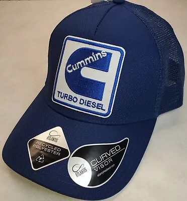 Cummins Turbo Diesel Patch On Atlantis Trucker Hat Snapback Navy/Navy • $17.77