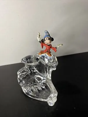 Disney SORCERER MICKEY MOUSE FANTASIA Franklin Mint CRYSTAL Figurine • $33