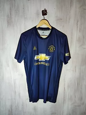 Manchester United 2018 2019 Third Size L Adidas Soccer Shirt Jersey 3rd Kit Tee • $44.95