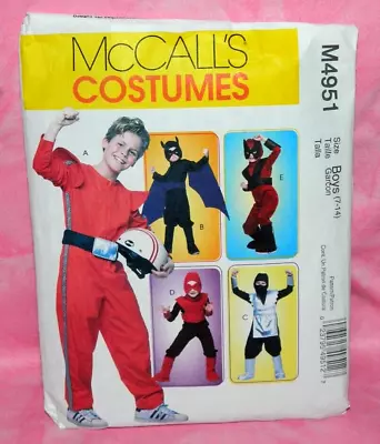 Uncut McCalls Childs Boys 7-14 Costumes Pattern 4951 Superhero Racecar Driver • $8.95