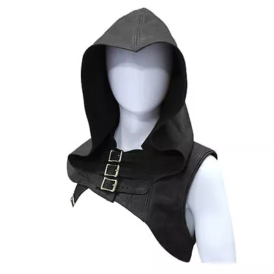 Cowl Hood Sleeveless Comfy Sleeveless Buckles Halloween Cosplay Costume Hood Hat • $32