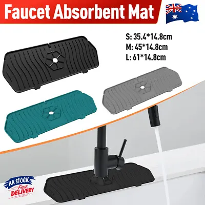 $7.68 • Buy Silicone Faucet Mat Kitchen Protector Faucet Absorbent Mat Sink Splash Guard AU