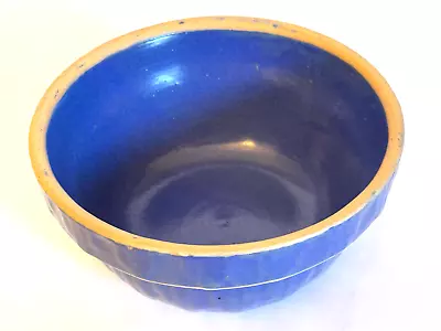 Vintage Pottery Blue Stoneware Bowl.  5 1/4   Never Used. Very Nice! • $28.95