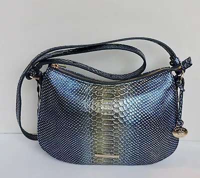 £337.52 • Buy Brahmin Shayna Serenity Meridian Blue Aqua Embossed Leather Cross Body NWT
