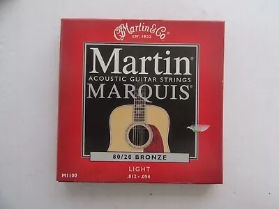 MARTIN MARQUIS M1100 ACOUSTIC GUITAR STRINGS 80/20 Bronze Light M1100 • $11.95