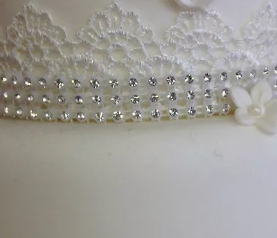 SPARKLY DIAMOND DIAMANTE RIBBON TRIM CAKES BRIDAL CRAFT With Real Rhinestones • £4.73