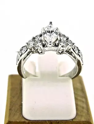 14k White Gold Engagement Ring With Marquise Cut Center Diamond. 0.73 Cttw! • $1319.62