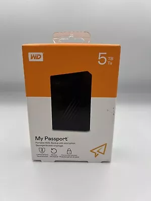 WD 5TB My Passport Portable External Hard Drive - Black -  New • £115