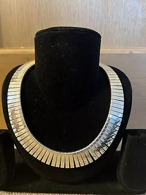 Vintage Cleopatra/ Egyptian Style Silver Plated Collar Necklace • £19.99